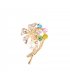 XSB015 - Golden Flower Brooch